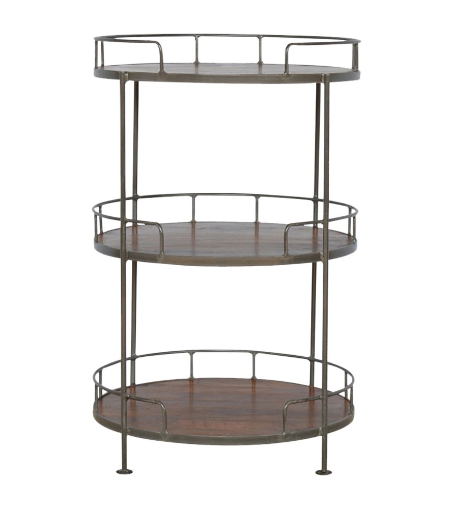 Industrial Round Butler Tray Table