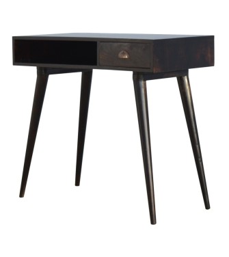 Bureau à étagère ouverte finition noyer