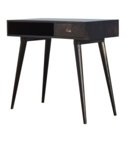 Bureau à étagère ouverte finition noyer