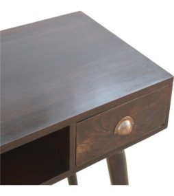 Bureau à étagère ouverte finition noyer