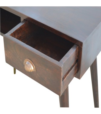 Bureau à étagère ouverte finition noyer