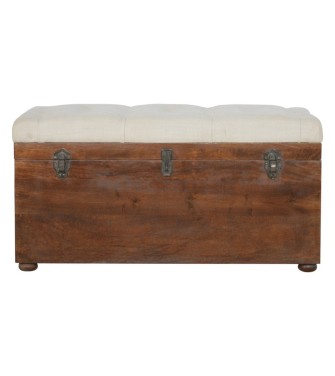 Coffre de rangement en lin blanc