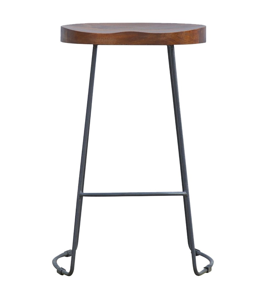 Tabouret de bar industriel massif