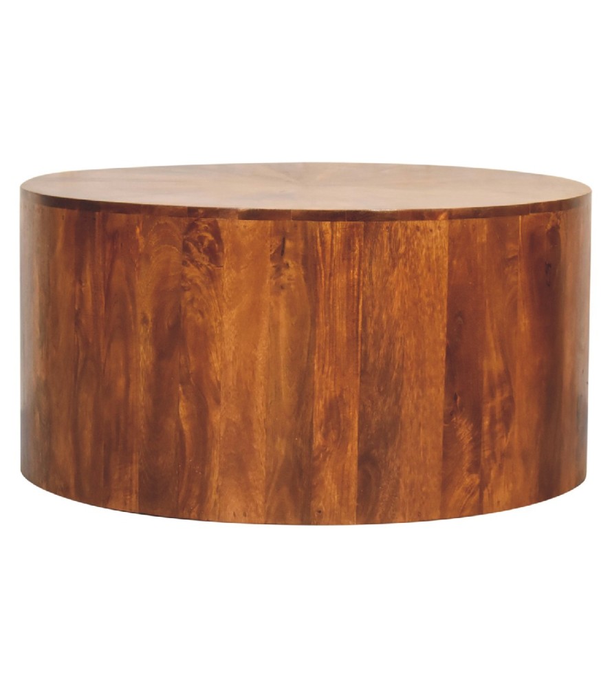 Chestnut Round Wooden Coffee Table