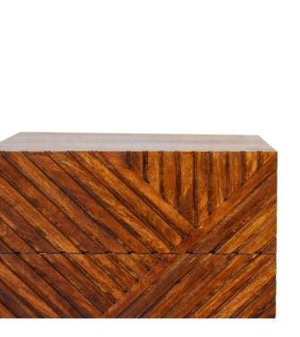 Table de chevet Lille à 2 tiroirs couleur finition châtaigne