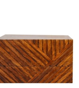 Table de chevet Lille à 2 tiroirs couleur finition châtaigne
