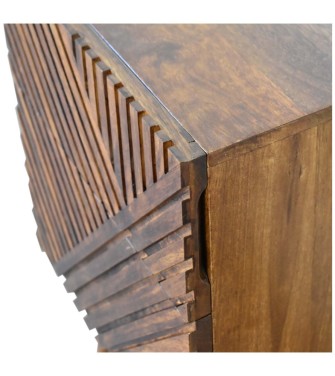 Table de chevet Lille à 2 tiroirs couleur finition châtaigne