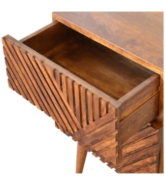 Table de chevet Lille à 2 tiroirs couleur finition châtaigne