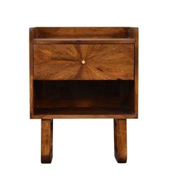 Table de chevet ouverte U- Sunrise - finition châtaigne