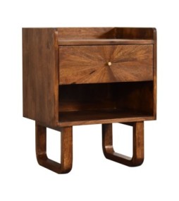 Table de chevet ouverte U- Sunrise - finition châtaigne