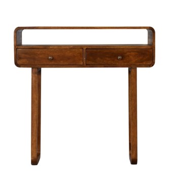 U-Curved Chestnut Console Table