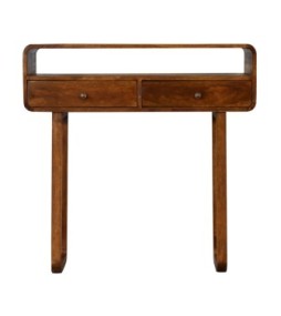 U-Curved Chestnut Console Table