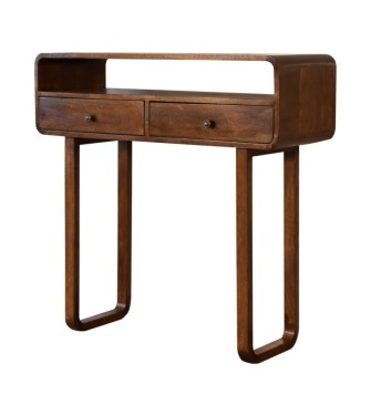 U-Curved Chestnut Console Table