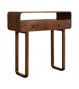 U-Curved Chestnut Console Table