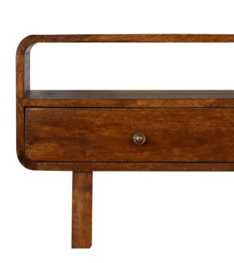 U-Curved Chestnut Console Table