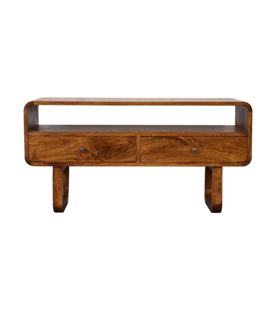 U-Shape Curve Chestnut Media Unit