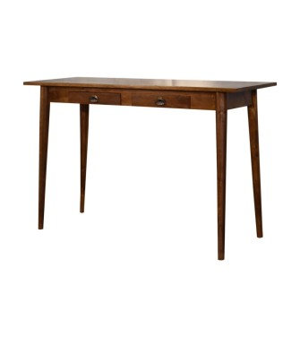 Bureau à deux tiroirs couleur finition châtaigne