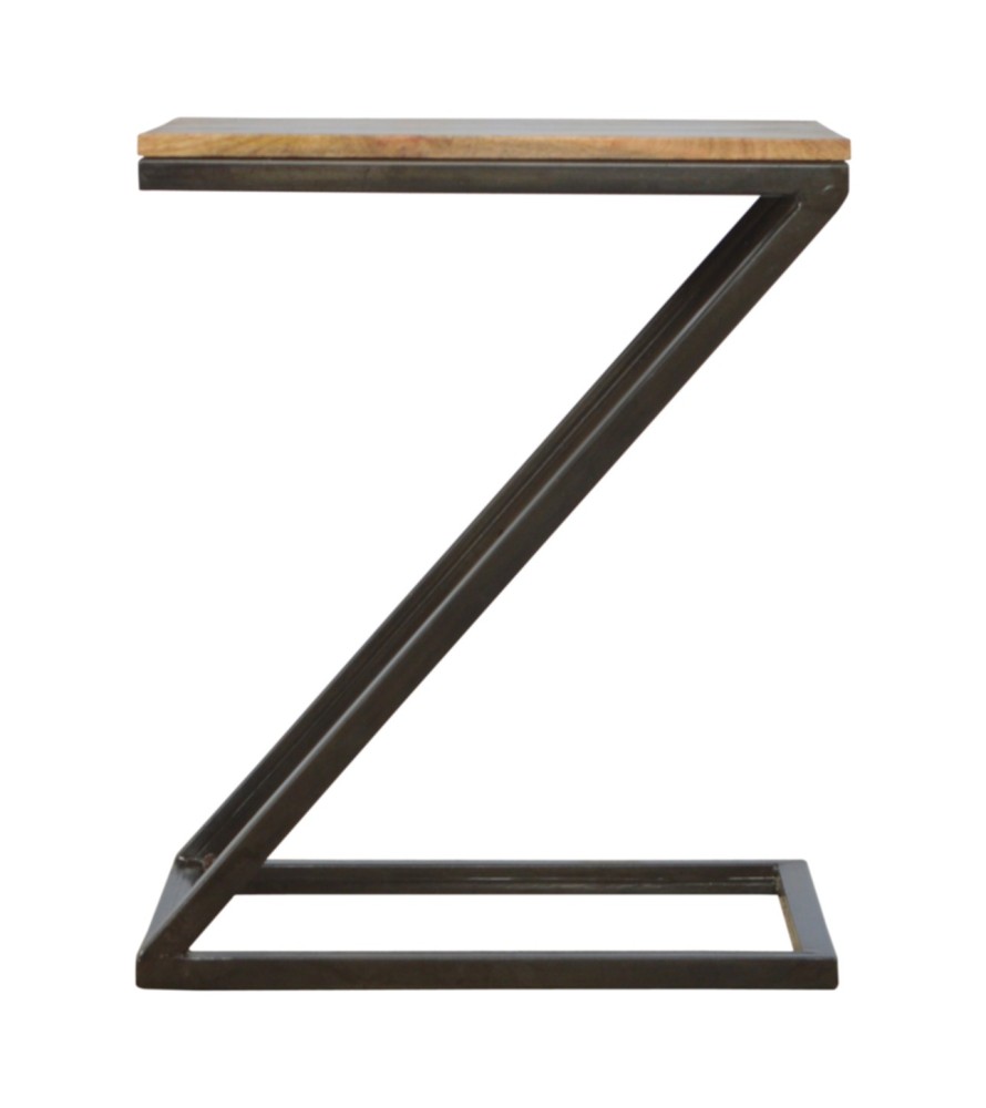 Side Table with Iron Base