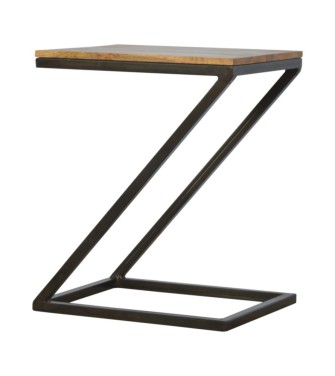 Side Table with Iron Base