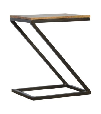Side Table with Iron Base