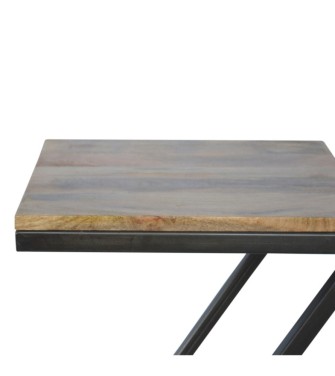 Side Table with Iron Base