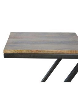 Side Table with Iron Base