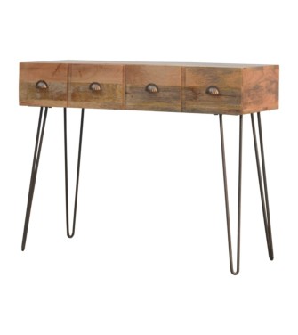 Iron Base 2 Drawer Console Table