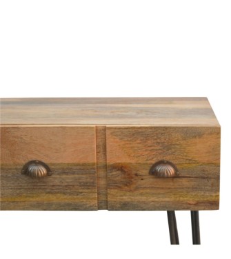 Iron Base 2 Drawer Console Table