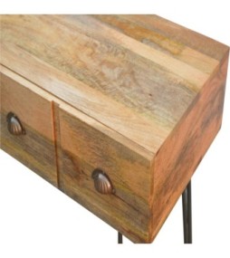 Iron Base 2 Drawer Console Table