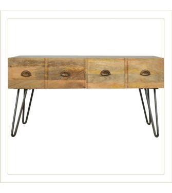 Iron Base Coffee Table with 2 Drawers (Copy)