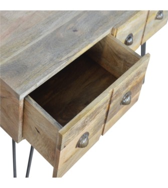 Iron Base Coffee Table with 2 Drawers