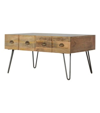 Iron Base Coffee Table with 2 Drawers (Copy)