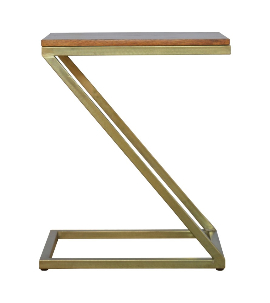 Z-shaped Golden Side Table