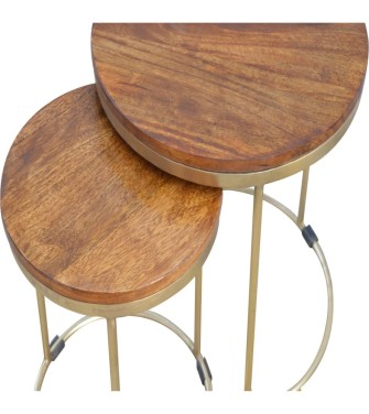 Tabouret gigogne doré (lot de 2)