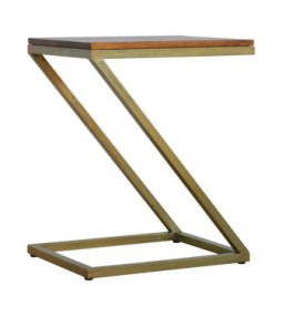 Z-shaped Golden Side Table