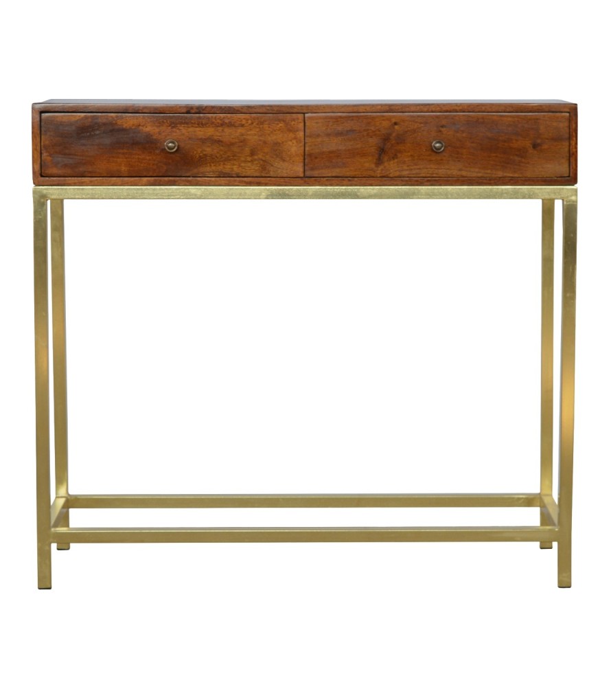 Gold Iron Console Table
