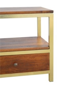 Meuble TV avec piètement doré