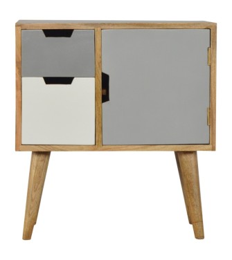 Armoire peinte en gris et blanc