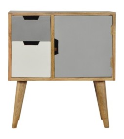 Armoire peinte en gris et blanc