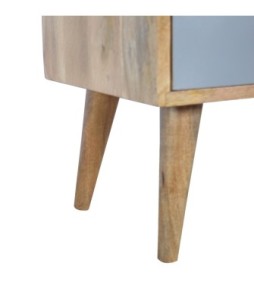 Table de chevet amovible grise et blanche
