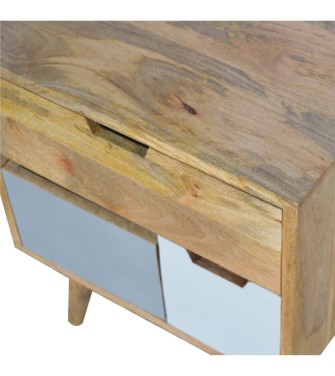 Table de chevet amovible grise et blanche