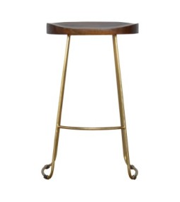 Tabouret de bar en fer doré