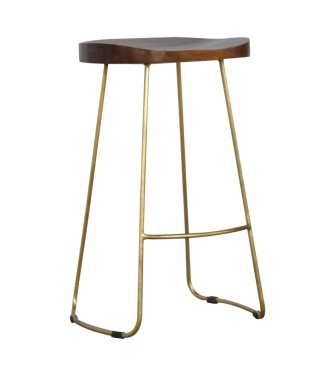 Tabouret de bar en fer doré