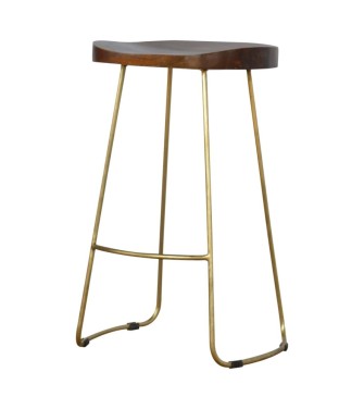 Tabouret de bar en fer doré
