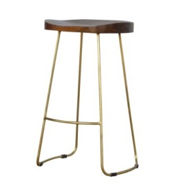 Tabouret de bar en fer doré