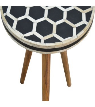 Bone Inlay Tripod Stool