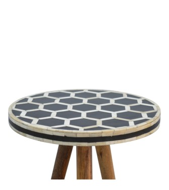 Bone Inlay Tripod Stool