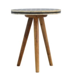 Bone Inlay Tripod Stool