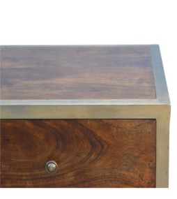 Table de chevet à cadre en fer doré
