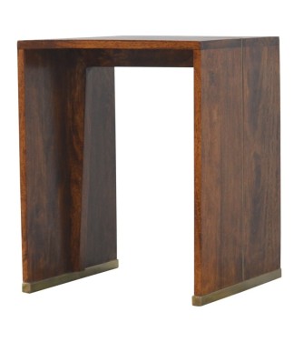 Chestnut End Table with Gold Inlay